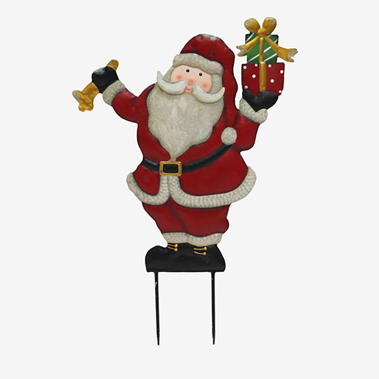 The Holiday Aisle® 7f7d2106354c4d3fad02e8e3978c2af4 Bell Ringing Santa Yard Art Stake Multi